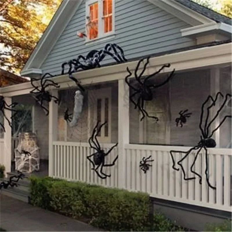 Halloween Big Plush Spider Horror Halloween Decoration Party Props Outdoor Giant Spider Decor 30-200cm Black Spider Plush Toys