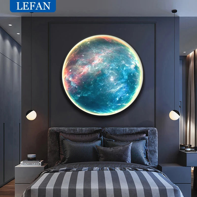 Modern minimalist moon wall lamp creative mural living room background wall decoration lamp art bedside wall light