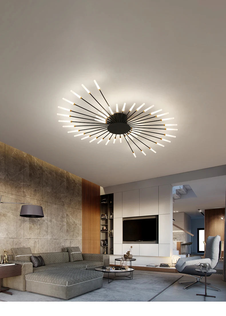 Modern Nordic LED Ceiling Chandelier for Living room Novelty fireworks modeling lighting Home Decoration Lamps Bedroom fixtures