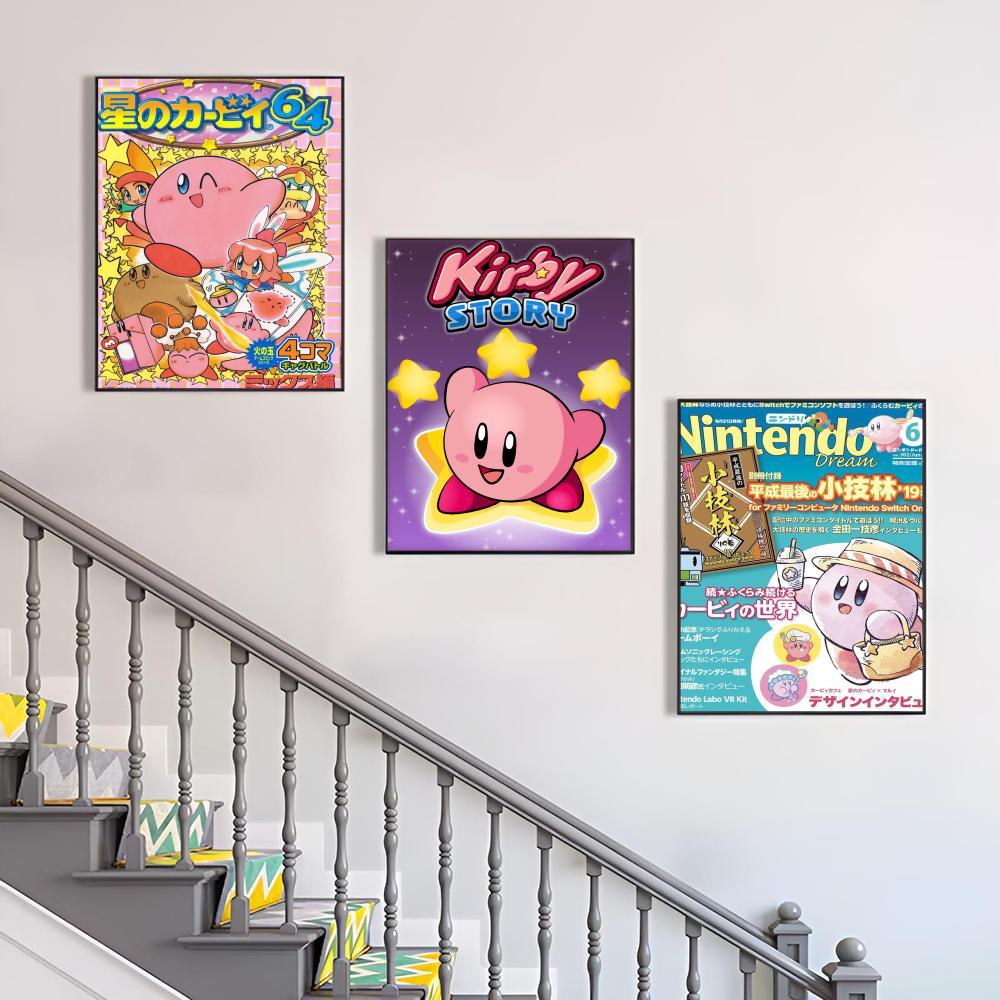 Cartoon Cute K-Kirby Poster Poster Paper Print Home Living Room Bedroom Entrance Bar Restaurant Cafe Art Painting Decoration