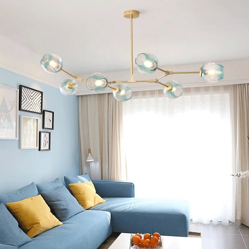 Modern Glass Bubble Chandelier For Living Room Dining Island Suspension Lamp Light Designer Branching Fixtures Hanging Luminaire