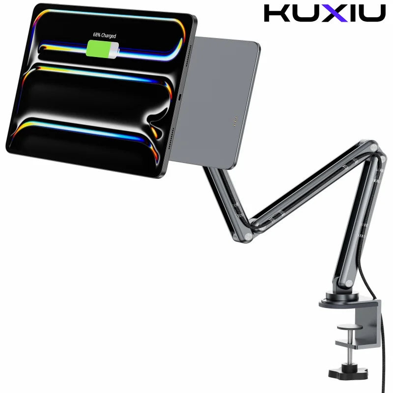 KUXIU Magnetic Charger Holder For iPad Air 11/13 M2（2024),iPad Pro 11 inch 2nd/3rd, 12.9inch 3rd/4th/5th,360 Adjustab Desk Stand