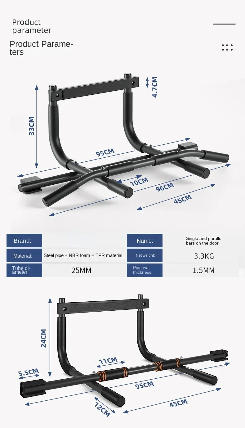 Multifunctional Door on Single Parallel Bars Interior Door Wall Door Frame Single Parallel Bars Pull-up Home Fitness Equipment