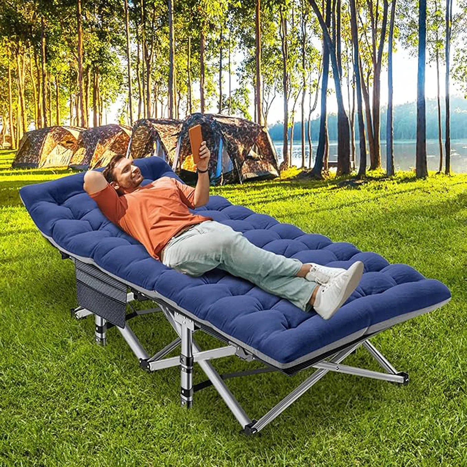 Niceway Camping Cot Folding Camping Bed Portable Outdoor Bed Office Nap Beach Bed Camp For Camping Hiking Single Escort Bed