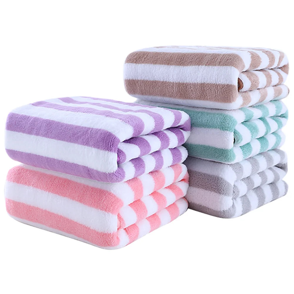 Cotton 35X75 Colorful Stripes Lighter Weight Absorbent Quick Dry Bathroom Towel Swimming Microfiber Towel