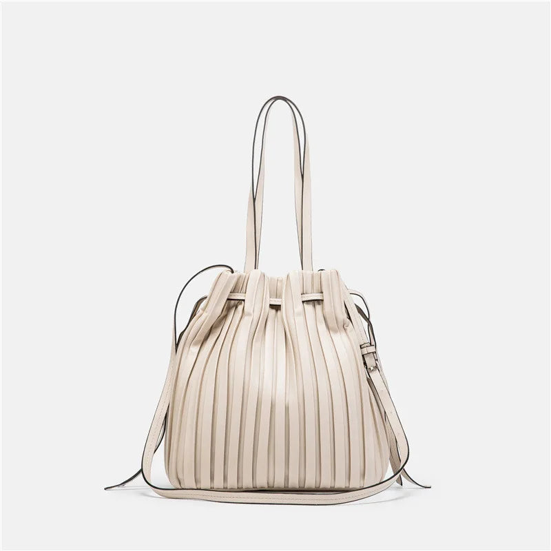 Women Pleated Bucket Crossbody Bags