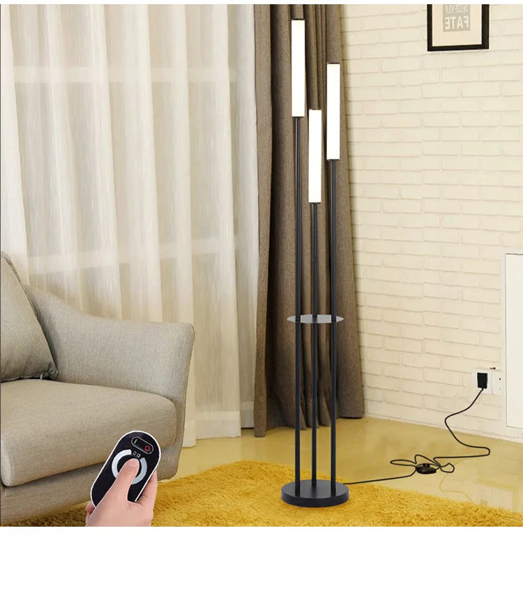 Modern LED Shelf Floor Lamp Storage Standing Lighting Dimmable LED Floor lamp Indoor with remote control for Home Decoration