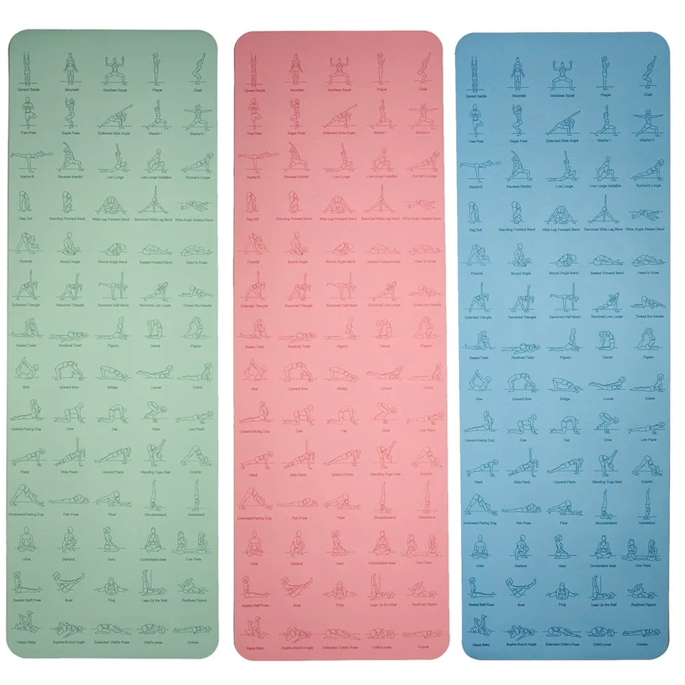 TPE Yoga Mat 183*61 Eco-friendly Non-Slip Exercise Fitness Mat For Pilates Gymnastics Mat Fitness Equipment