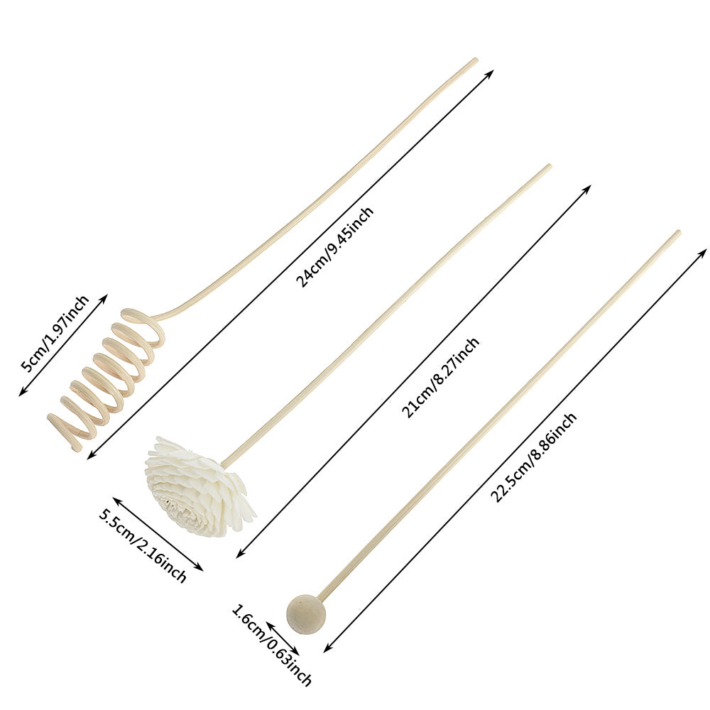 NEW 6PCS/8PCS/9PCS Artificial Flower Rattan Reed Fragrance Aroma Diffuser Refill Stick DIY Floral