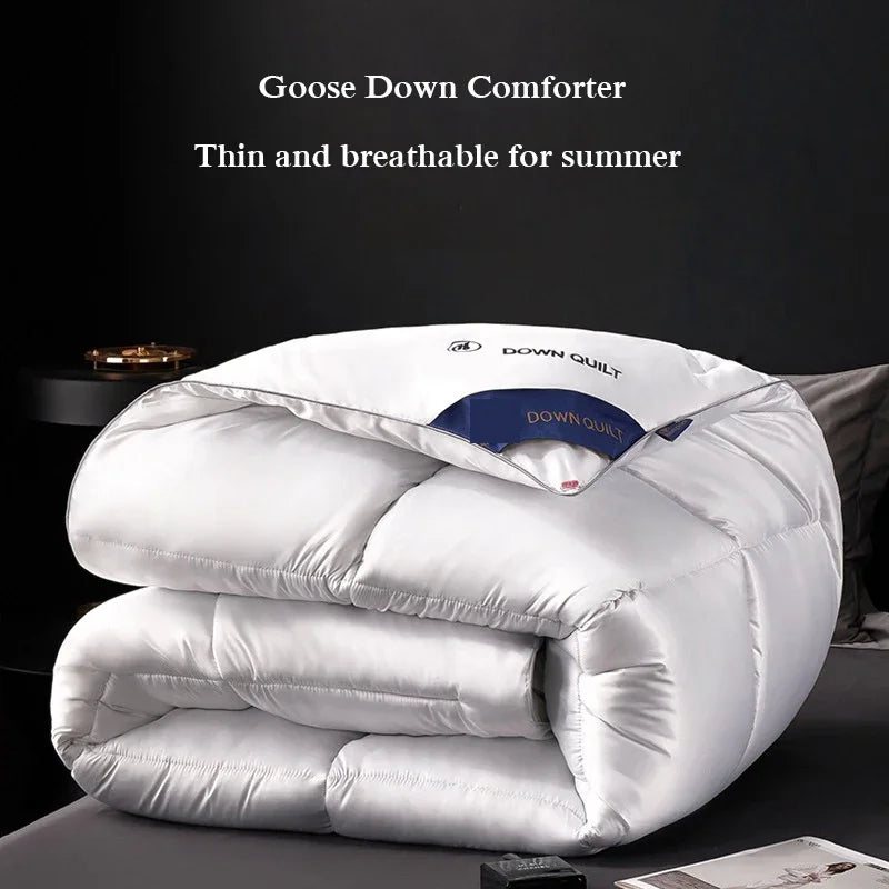 New Down Quilt Hotel Summer Thin Breathable And Comfortable Goose Down Quilt High-End Bedding Blanket Summer