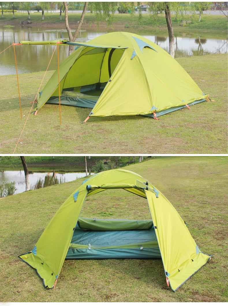 Flytop 2-3Persons 4Seasons Skirt Tent Camping Outdoor Double Layers Aluminum Pole Anti Snow Travel Family Ultralight Tourist