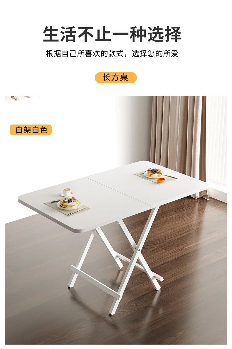 Simple Portable Kitchen Table Folding Coffee Modern Design Dining Table Nordic Black Juegos De Comedor Home Furniture HD50CZ