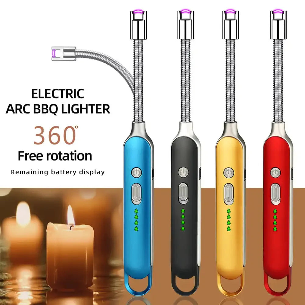 Rechargeable Windproof Electric Arc Lighter with Multi-Protection Safety Features