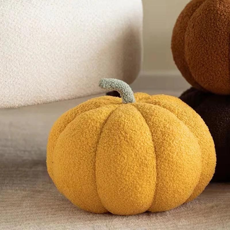 Pumpkin Throw Pillows Happy Halloween Fall Decorative Pumpkin Shaped Pillow Cute 3D Shaped Cushion for Bedroom Sofa