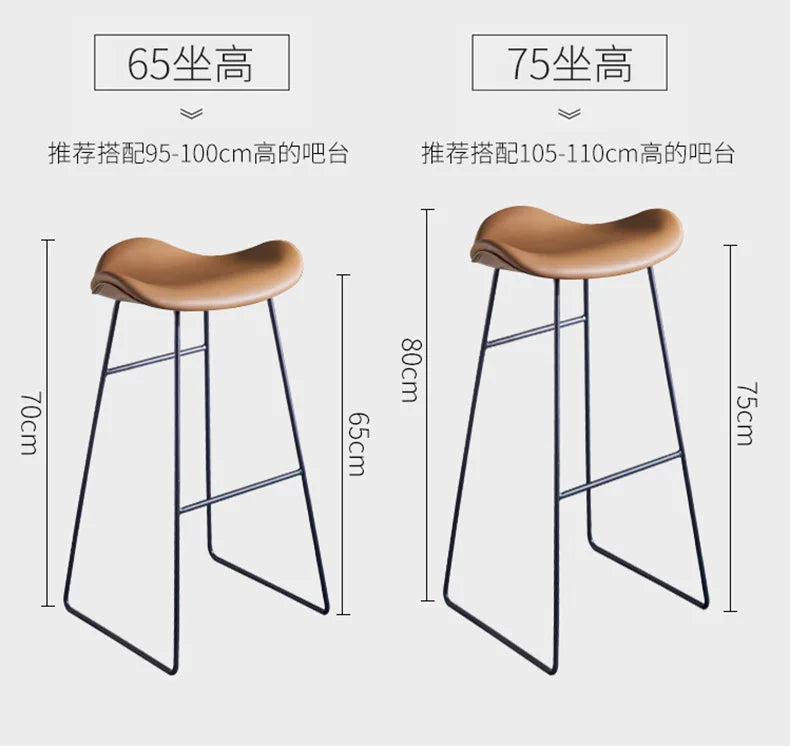 Nordic Cafe Bar Stools Dining Office Home Modern Tall Stool Minimalist Kitchen Bancos Para Barra Bar Furniture Counter TD50DC