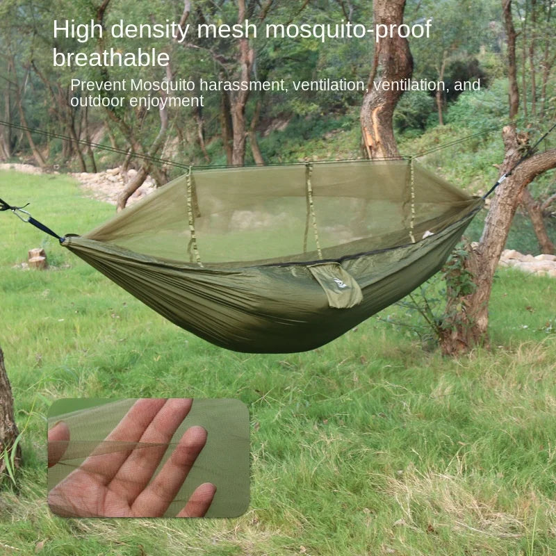 Changxiang Cross border Exclusive Camping Hammock Outdoor Portable Single person Parachute Cloth Three Color Belt