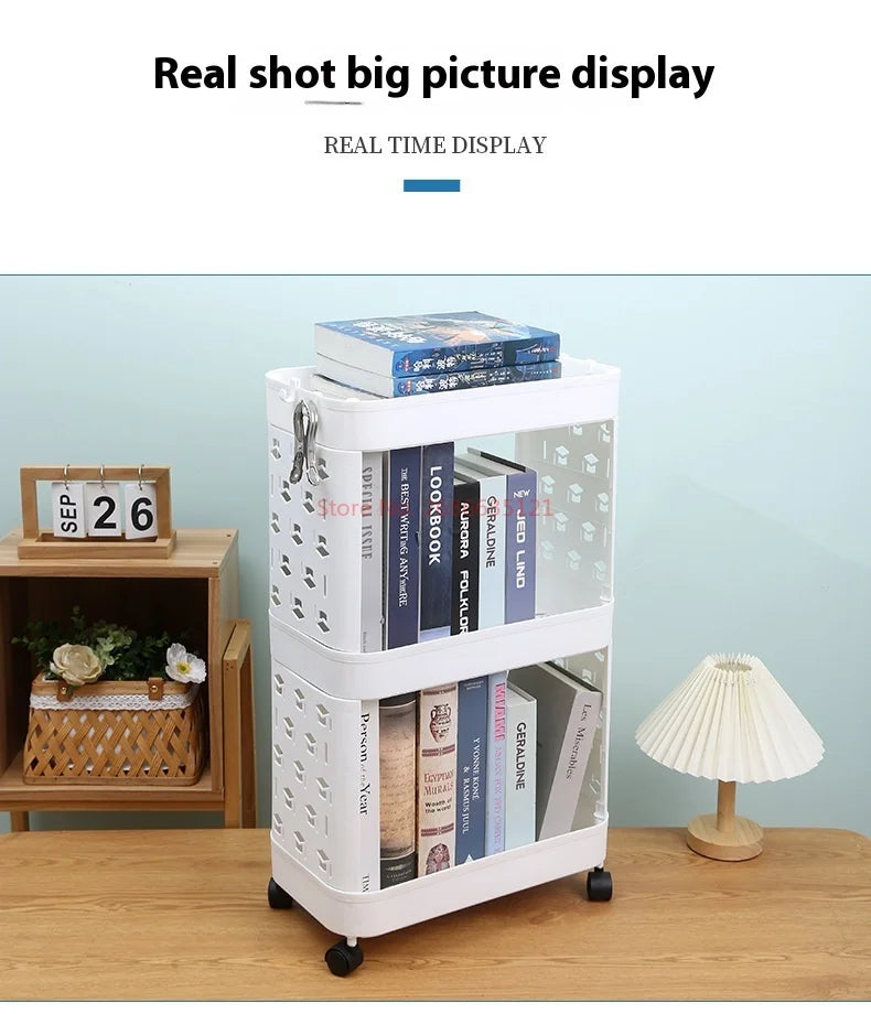 Mobile Home Book Storage Rack Classroom Desk Book Storage Rack Small Cart Multi-layer Stationery Sorting Storage Rack