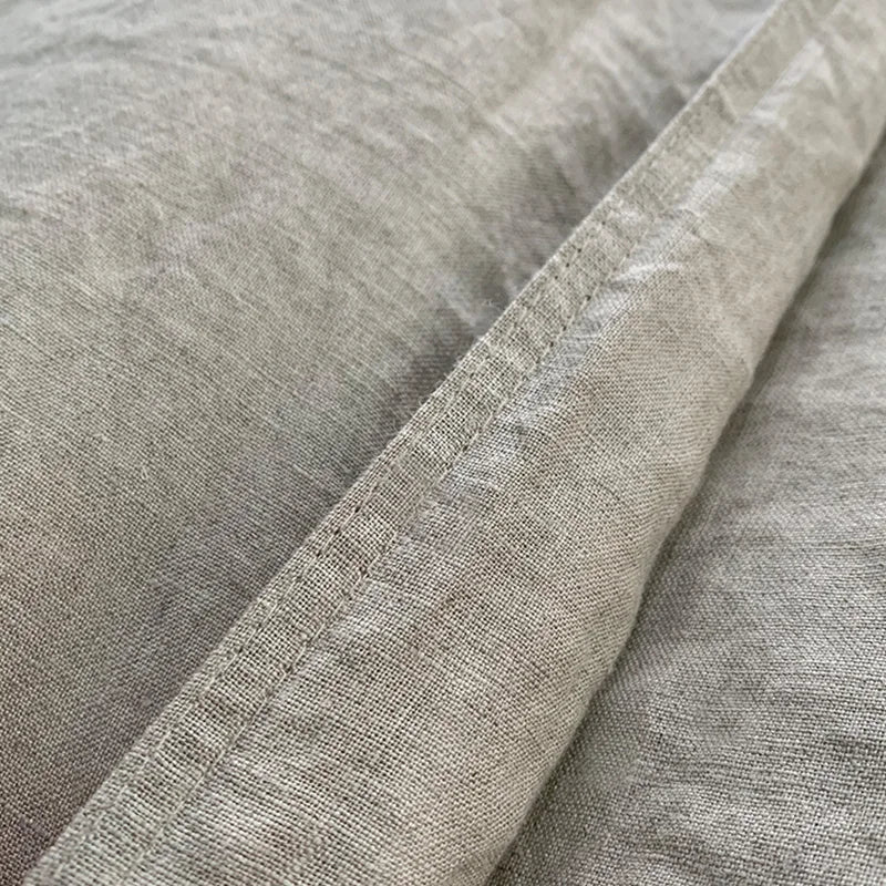 100% Linen Fitted Sheet Stone Washed Solid Color 1Piece Deep Pocket Mattress Cover Natural Soft and Breathable Farmhouse Bedding