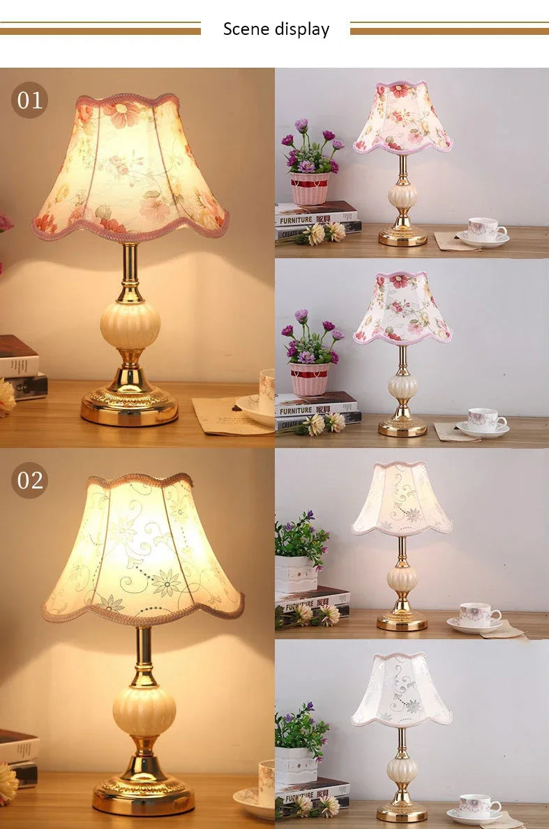 Retro Luxury Glass Iron Art Table Lamp Bedroom Decoration Bedhead Night Lamp Simple Classic Living Room Study Bedroom Desk Light