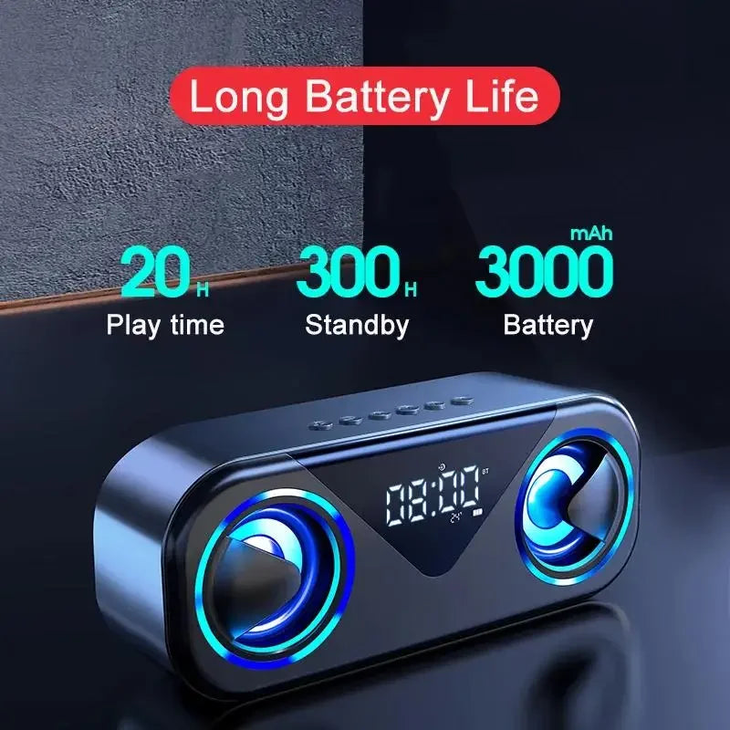 Alarm Clock Wireless Dual-speaker 3D Stereo Sound Bluetooth Speaker HIFI RGB Lights USB Sound Box Outdoor Portable Subwoofer AUX