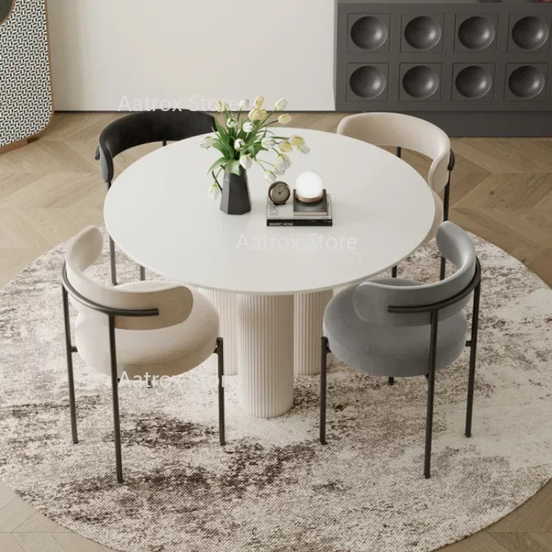 Simple Balcony Dining Table Bistro Round Nordic Modern Bar Tables Receptionist White Muebles De Cocina Kitchen Furniture HD50CZ