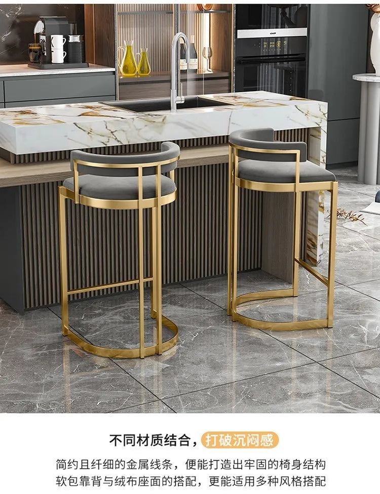 Modern Banquet Bar Stools Kitchen Counter Office Nordic Luxury Chair Manicure High Gamer Cadeira De Jantar Bar Furniture TD50DC