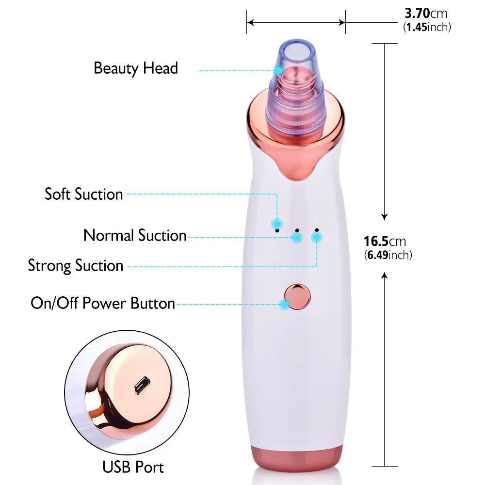 Blackhead Remover Vacuum Suction Pore Cleaner Acne Extractor Acne Comedone Whitehead Pimple Removal Spot Cleaner Skin Care Tool