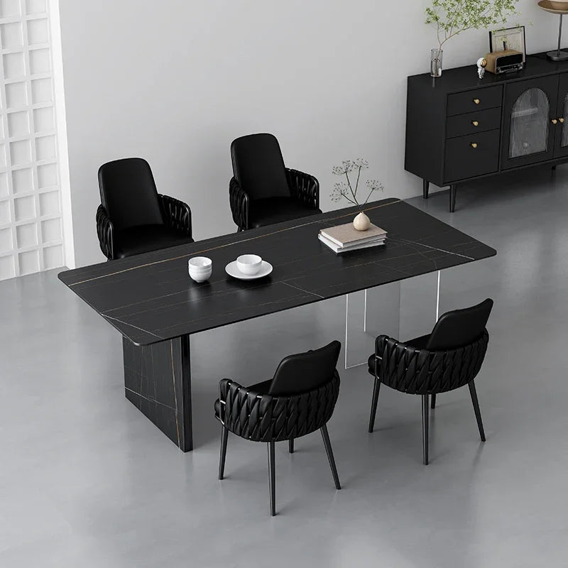 Nordic Minimalist Writing Desk Black Acrylic Manicure Design Dining Tables Modern Kitchen Mesas De Jantar Furnitures HD50CZ