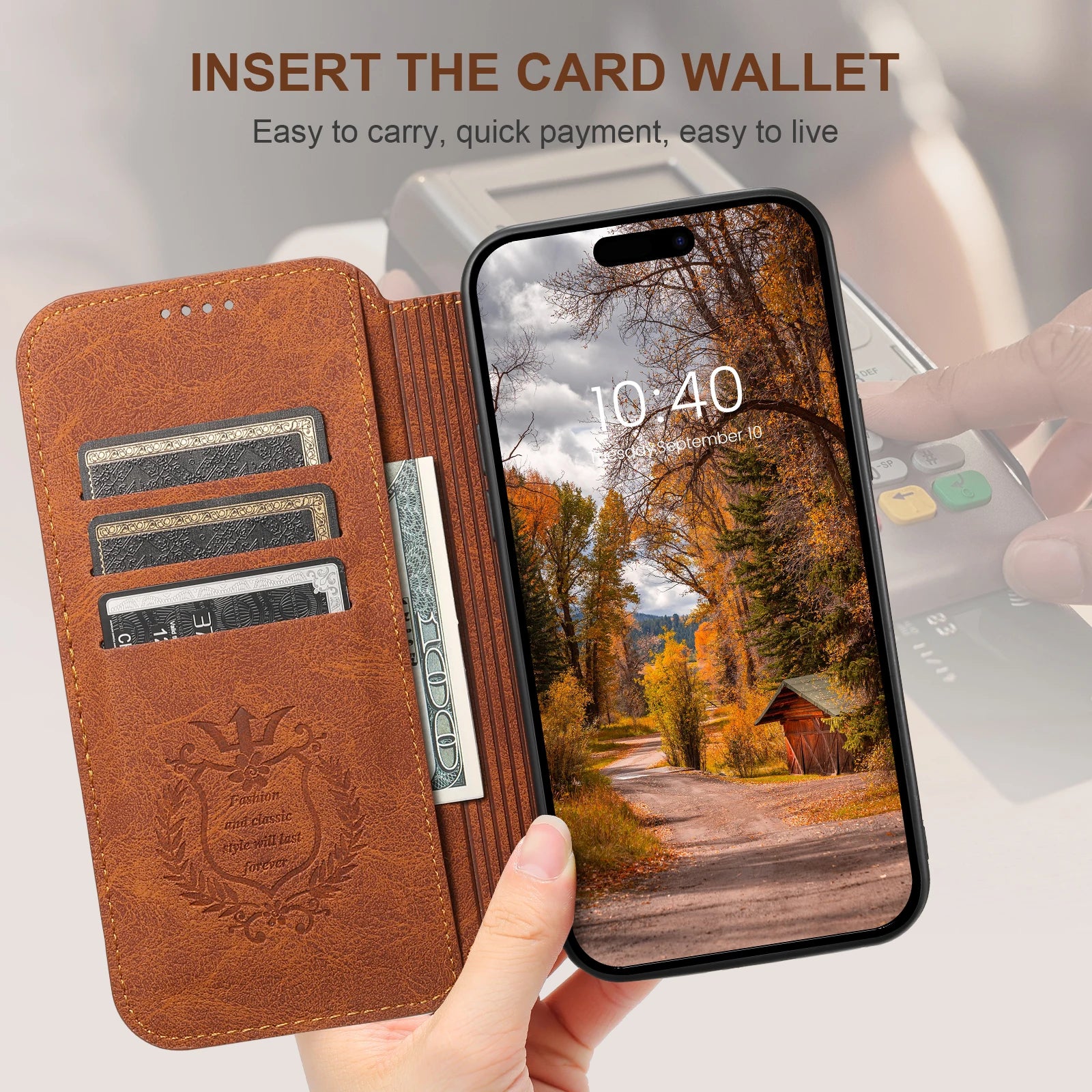 SUTENI Compatible Wireless Charging Leather Phone Case For iPhone 12 13 14 16 Pro Max 15 Plus Flip Cover Wallet Card Holder