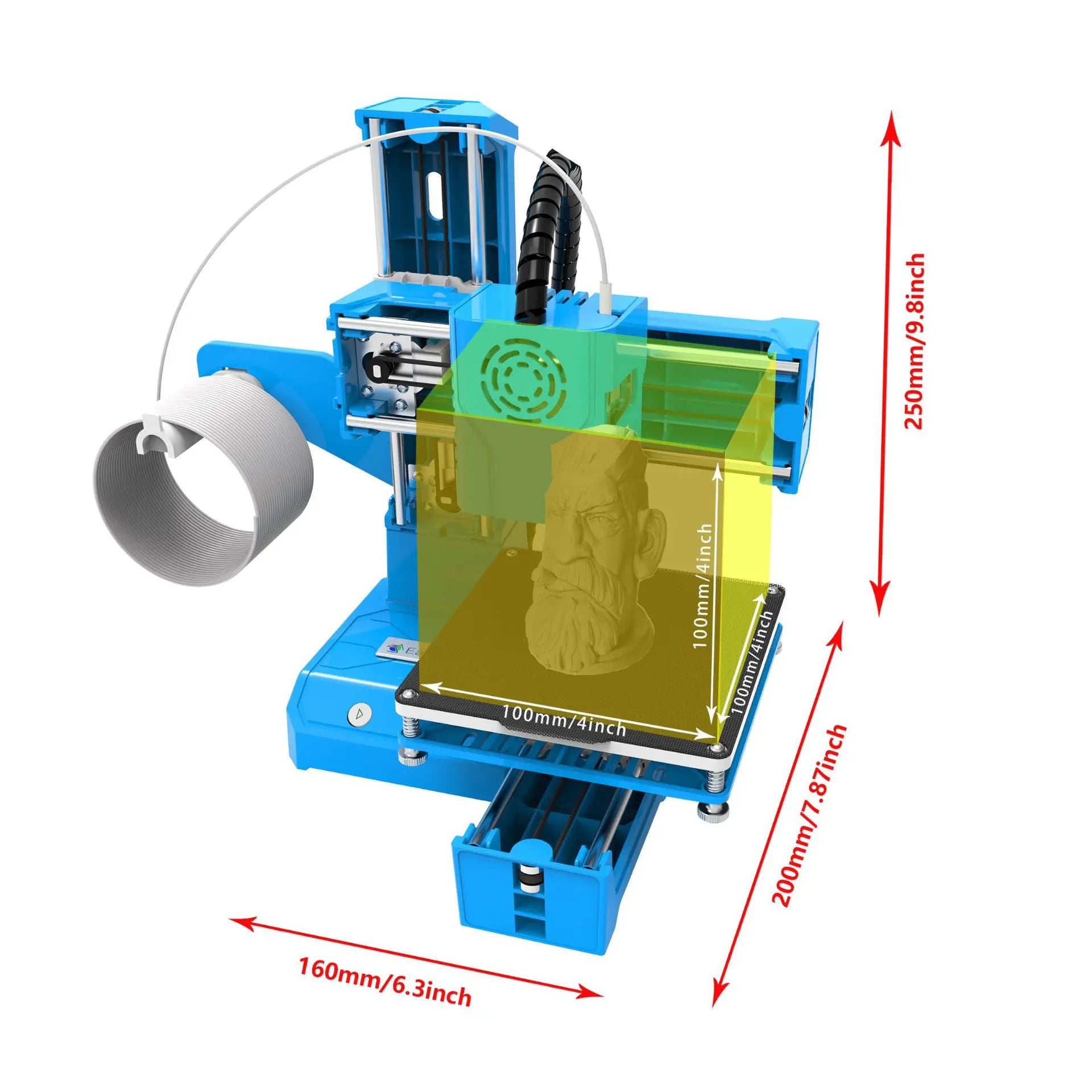 Small 3D Printer K9 Supper Mini Desktop 10*10*10cm No Heated Bed One-Key Printing with TF  3D Printer Machine Gift EasyThreed