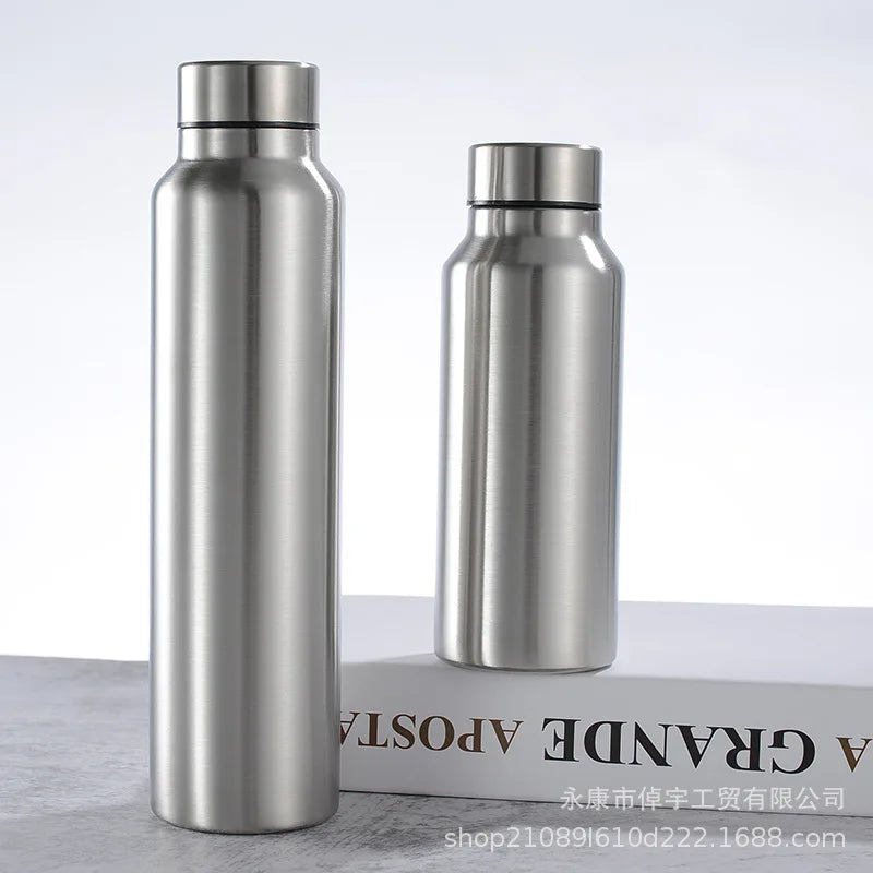 650ml/1000ml Stainless Steel Sport Water Bottle Single-layer Rugged Water Cup Metal Flask Drinkware Camping Sports Gym