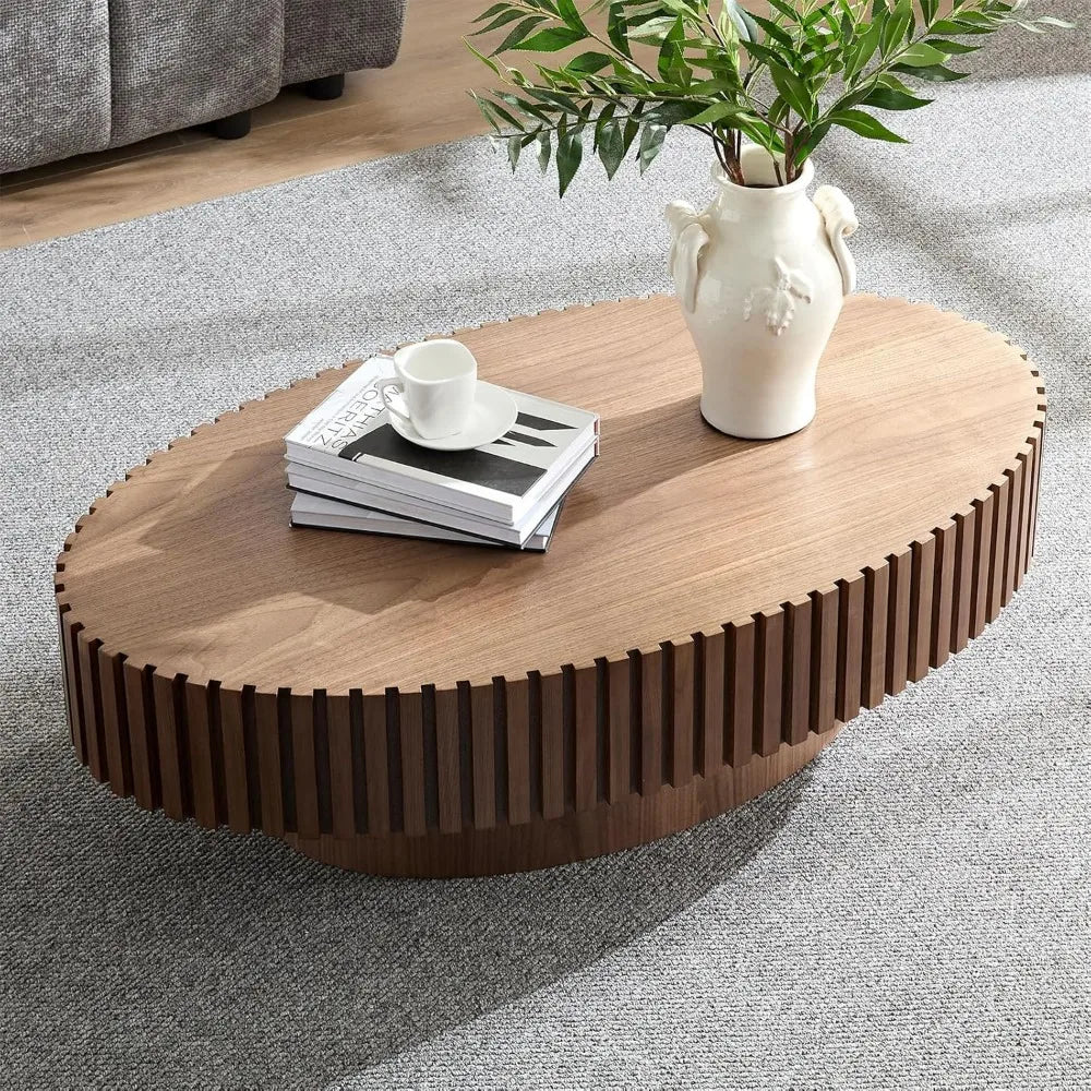 Modern Oval Wood Coffee Table