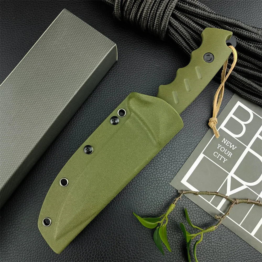 Portable Full Tang Tactical Fixed Knife 8Cr13Mov Blade G10 Handle Outdoor Hunting Camping Knives Military Self-defense EDC Tool