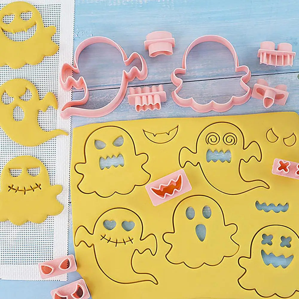 Ghost Cookie Cutter Halloween Ghost Cookie Cutter Molds Kit Ghost Pattern Design Cookie Cutter For Chocolate Cake Fillings Cake