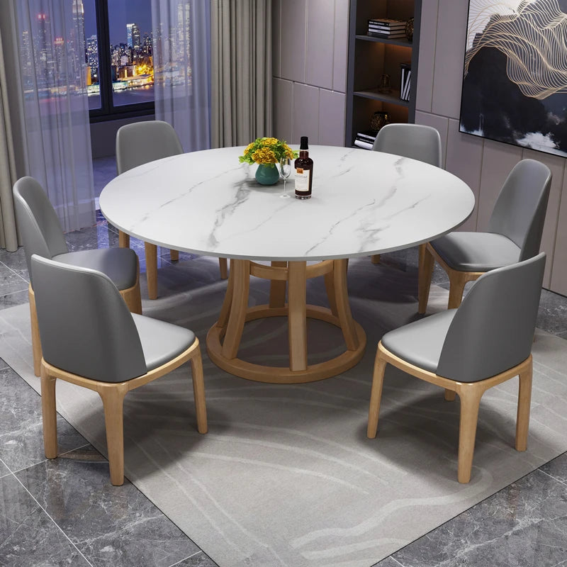 Design Round Dining Tables Grey Minimalist Nordic Marble Center Table Simple Modern Mesas De Jantar Kitchen Furniture HD50CZ