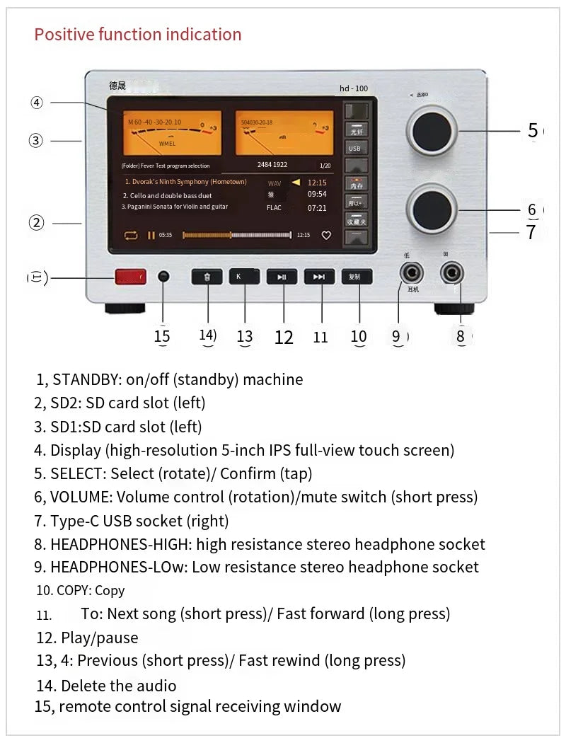 New TECSUN HD-100 high fidelity pure audio player, digital audio source