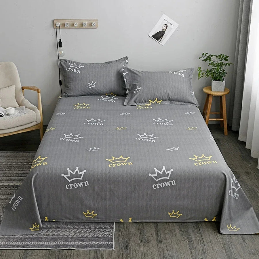 WASART Geometry printed flat bed sheet set couple bedspreads 2 people luxury double bed bedsheet single double queen king size