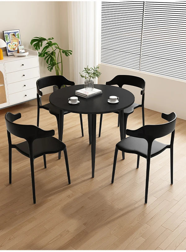 Bistro Slate Kitchen Tables Black Coffee Nordic Retro Dining Table Poker Minimalist Tavoli Da Pranzo Small Furniture HD50CZ