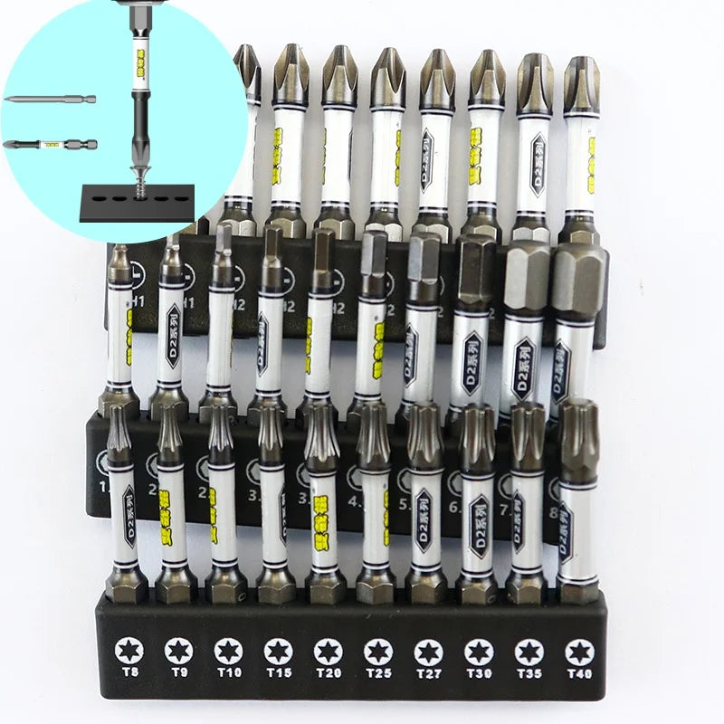 2024New upgrade 1/4 Screwdriver Bit Set Impact Drill Batch Head Torx Hexagonal Cross Head Magnetic Tamper Proof Screwdriver Bits