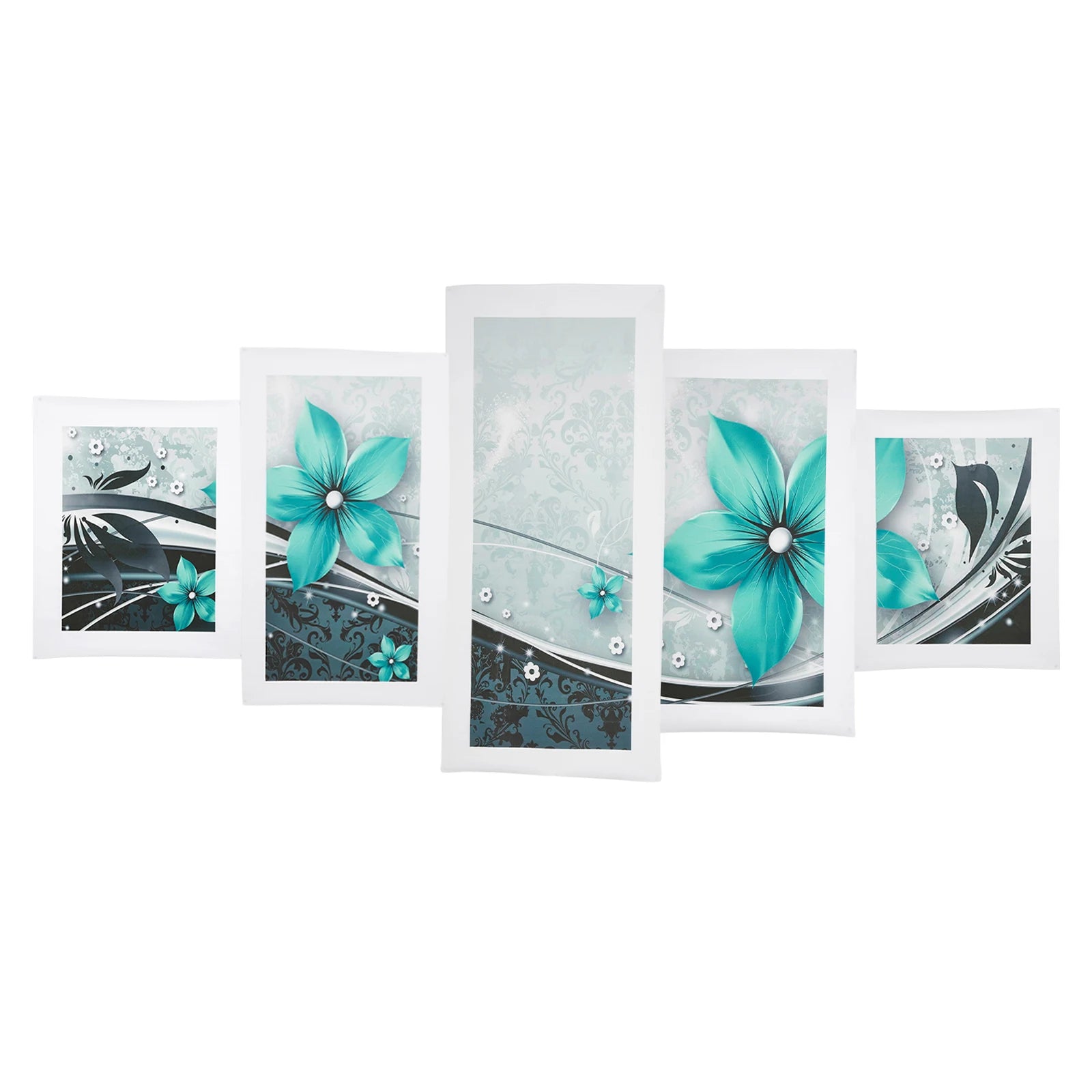 Make a Statement with 5Pcs Modern Flower Canvas Painting Wall Art Home Decor Picture Decor, Brighten Up Any Room No Frame