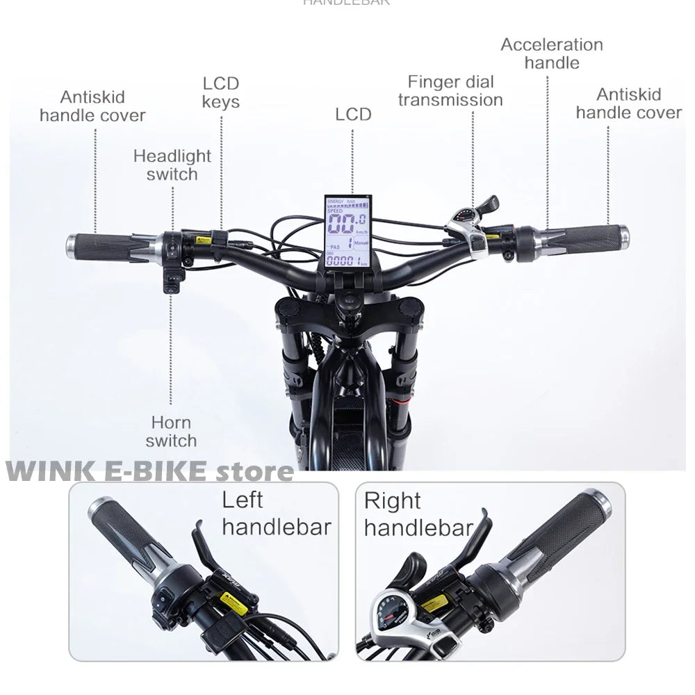 New Mountain Ebike 1500W High Speed Motor 48V 18AH Off-Road Electric Bicycle Hydraulic disc brake Full suspension Electric Bike