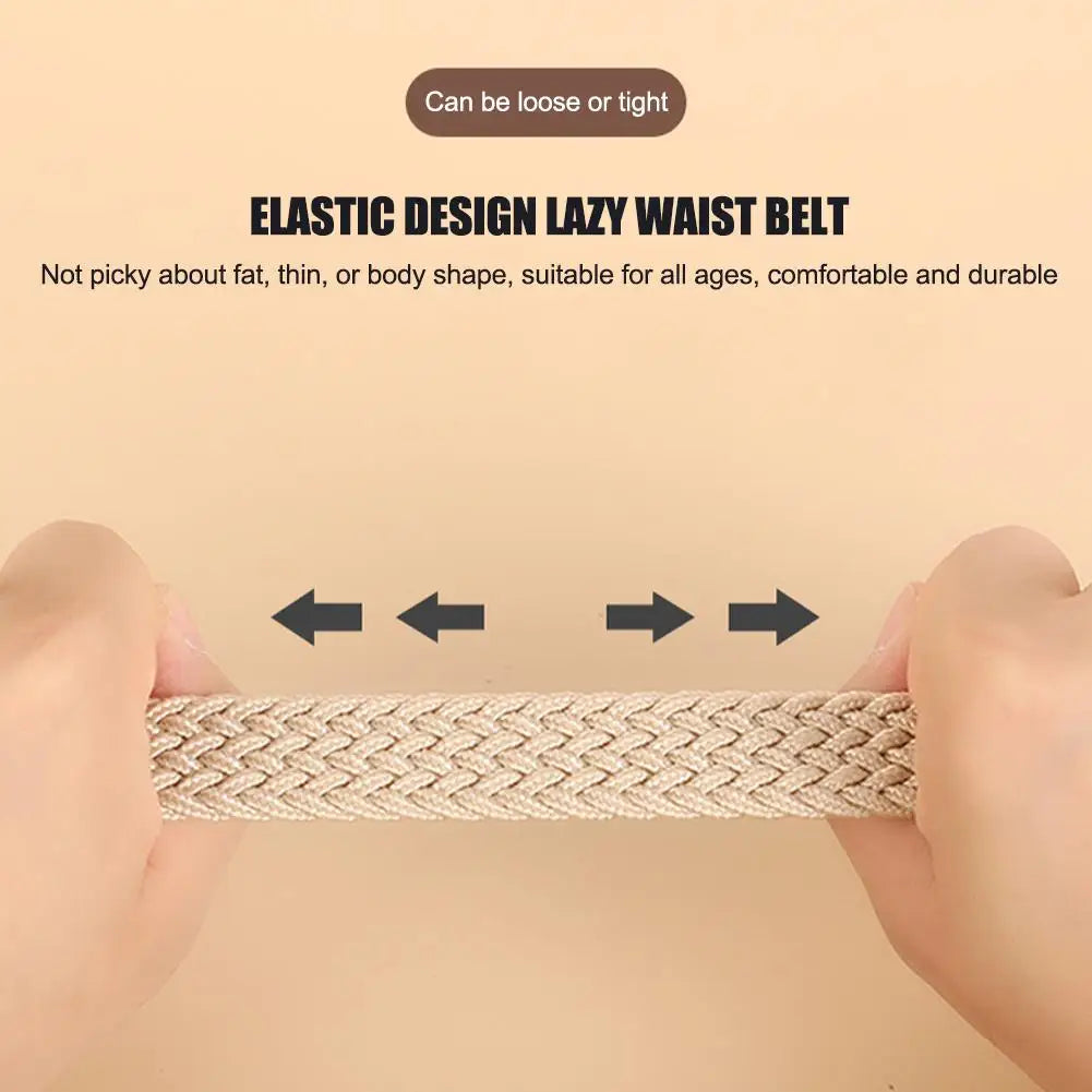 Casual Knitted Elastic Belt For Women Men Pin Buckle Woven Stretch Waist Strap For Jeans Canvas Braided Belts