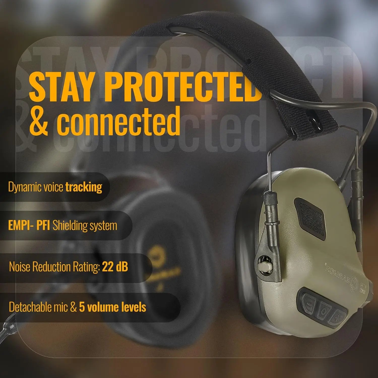 EARMOR M32 Earmuffs Active Headphones for Shooting Electronic Hearing Protection Ear Protect Noise Reduction Hunting Headphone