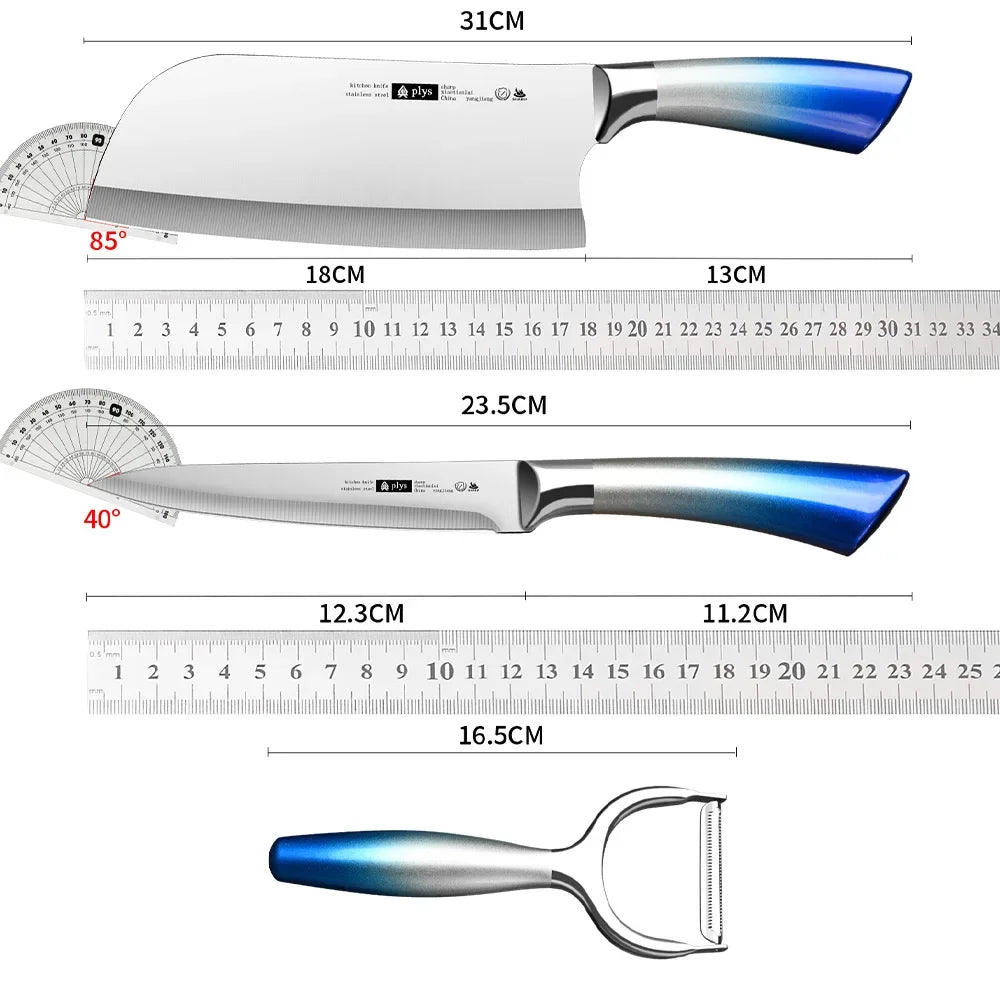 High-end kitchen knife, new gradient color knife, sharp stainless steel fruit knife kitchen knife, cook special cookware bbq