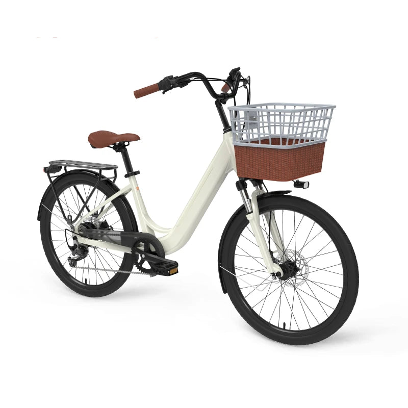 24 inch urban electric bicycle princess ebike lightweight swan frame 36V250W electric assisted bicycle 7-speed ebike