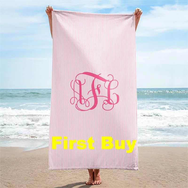 10pcs/lot Wholesale Large Luxury Custom Stripe Seersucker Towel Beach Personalize Seersucker Beach Towel