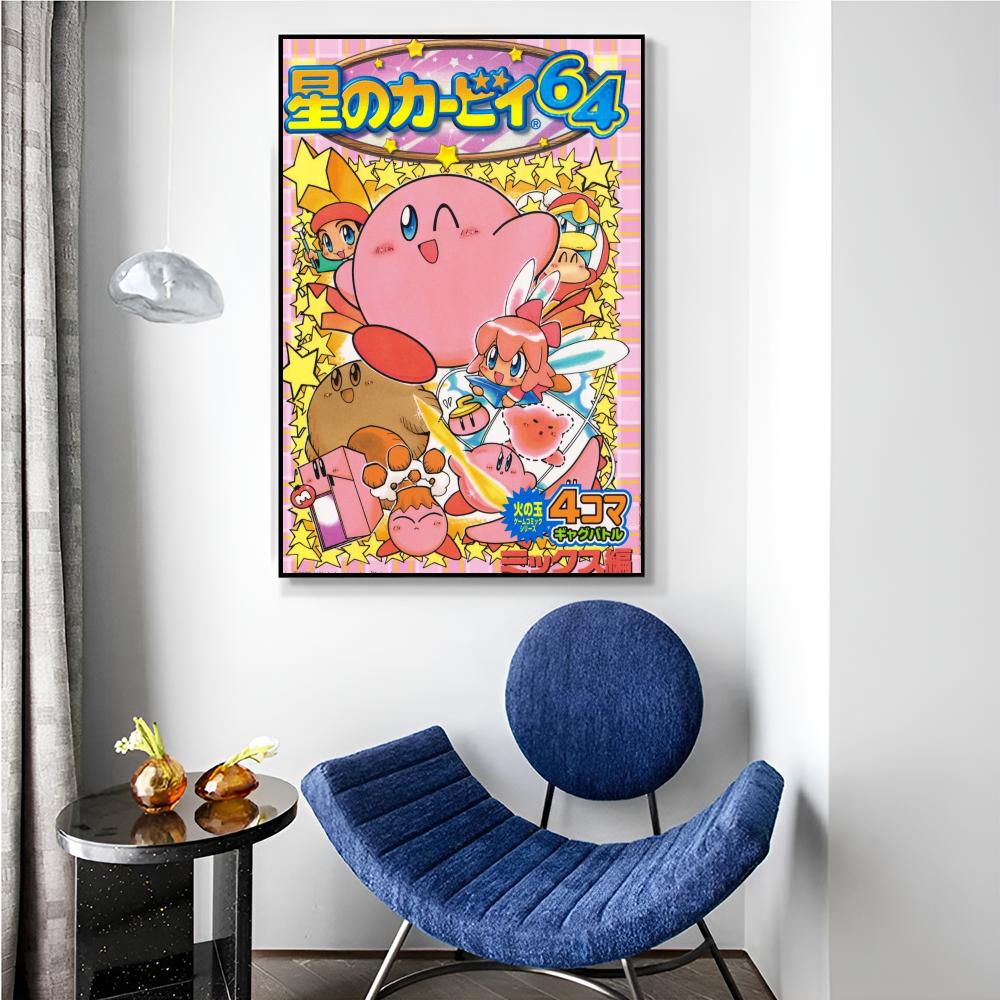 Cartoon Cute K-Kirby Poster Poster Paper Print Home Living Room Bedroom Entrance Bar Restaurant Cafe Art Painting Decoration