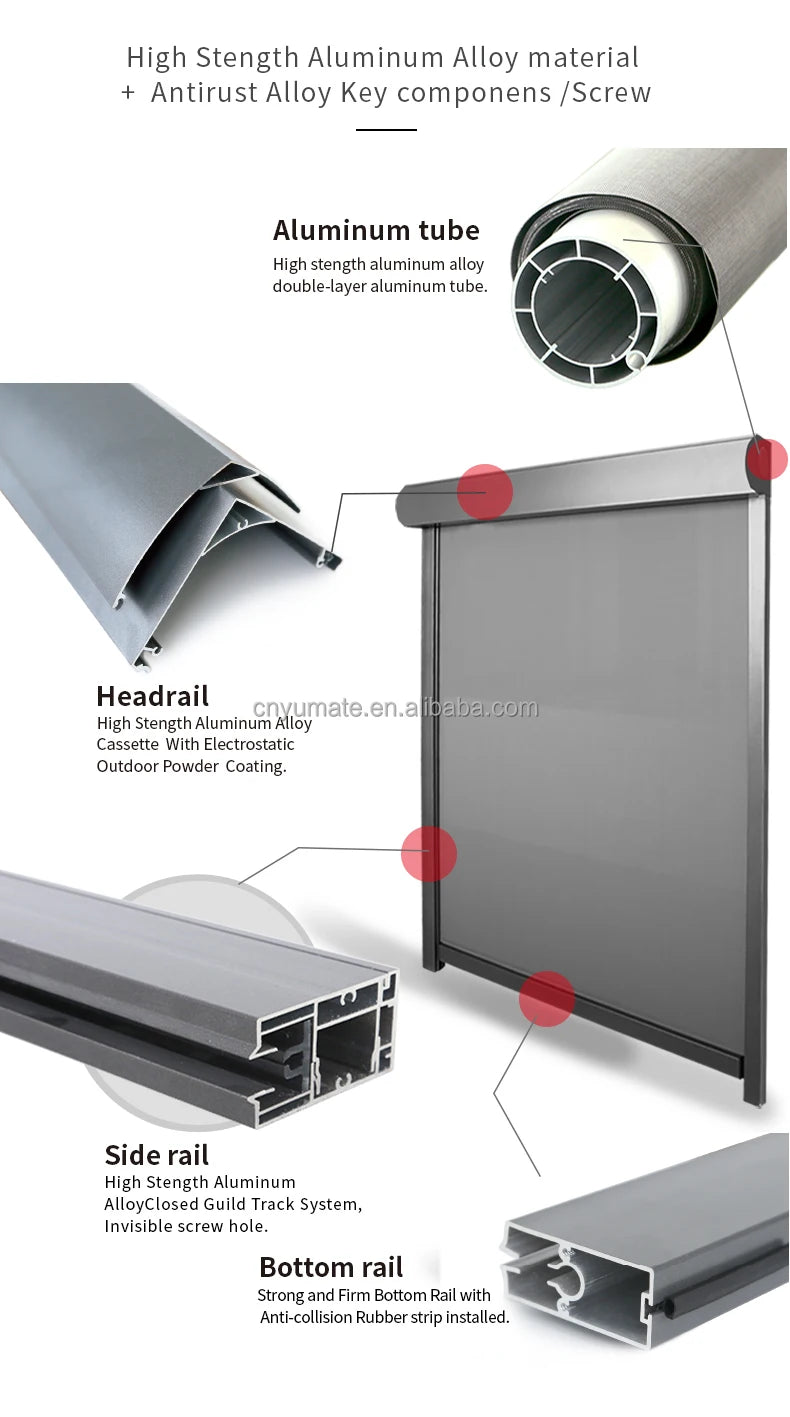 Large Size Anti-uv Motorized Screen Automated Blinds Roller Blinds For Windows Sunscreen