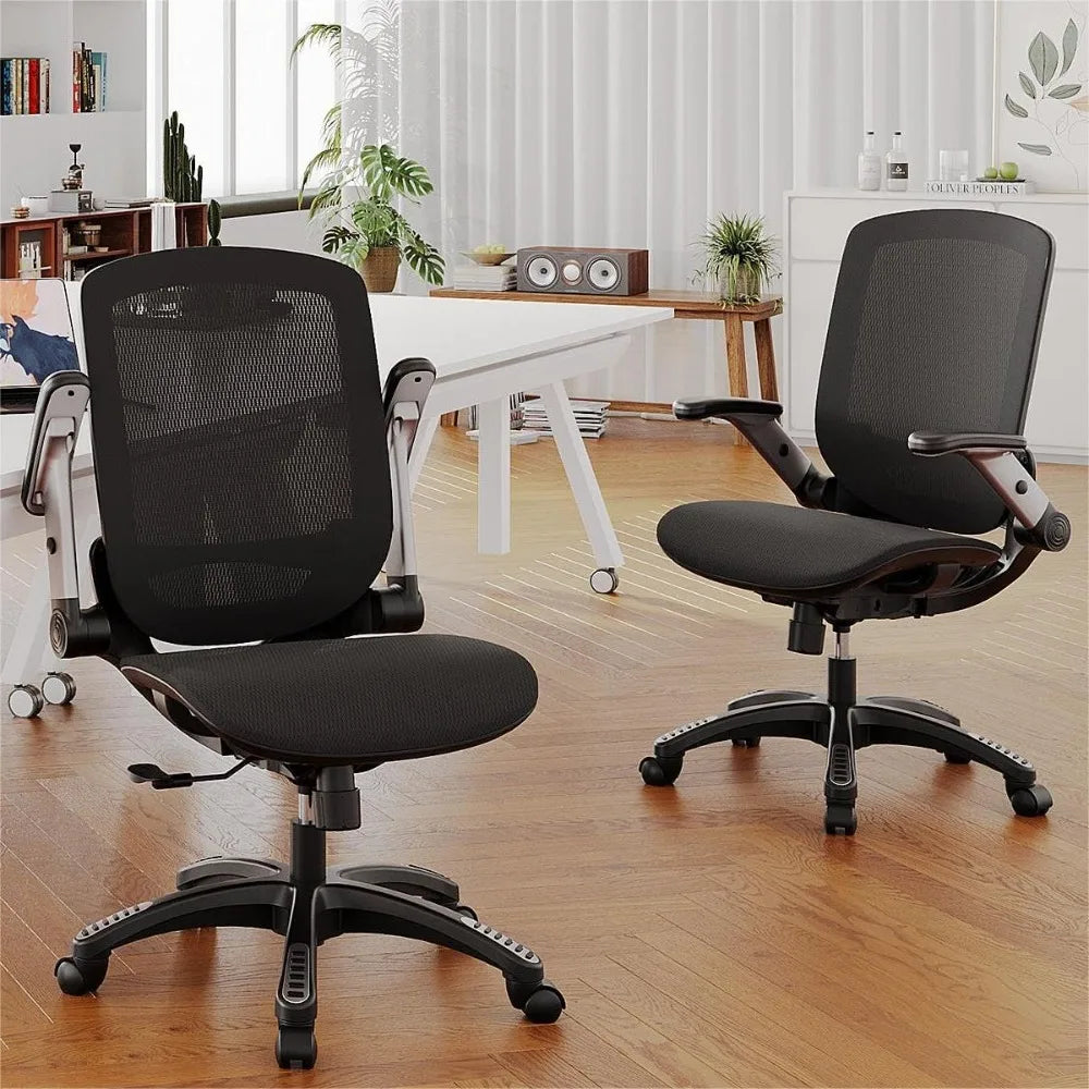 Ergonomic Office Chair,Lumbar Support and Adjustable Flip-up Arms,Soft Wide Seat, High Back Home Ergonomic Chairs, Easy Assemble