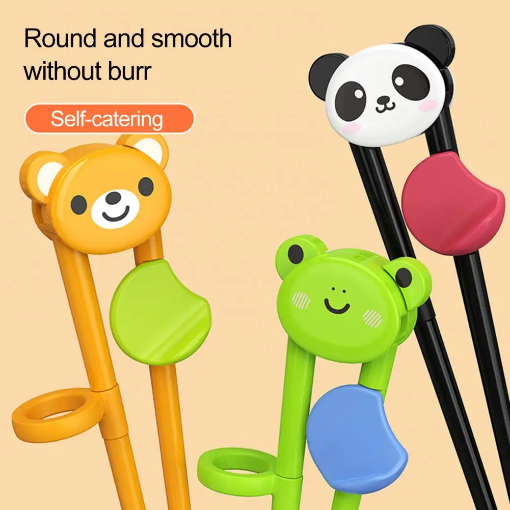 1 Pair Training Chopsticks Chewable Ergonomic Design Widen Head Cartoon Eating Train Kids Learning Chopsticks Kitchen Utensils